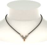 Load image into Gallery viewer, Unique-Diamond-Mangalsutra-Pendant-With-Orange-Sapphire