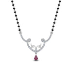 Load image into Gallery viewer, Unique-Diamond-Mangalsutra-Pendant-With-Pink-Sapphire