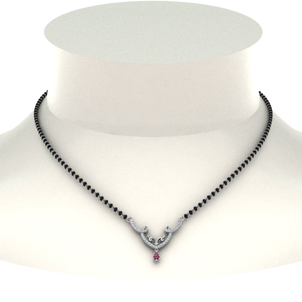 Unique-Diamond-Mangalsutra-Pendant-With-Pink-Sapphire