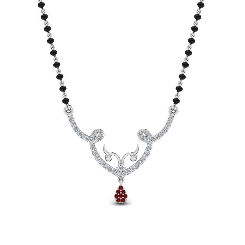 Unique-Diamond-Mangalsutra-Pendant-With-Ruby