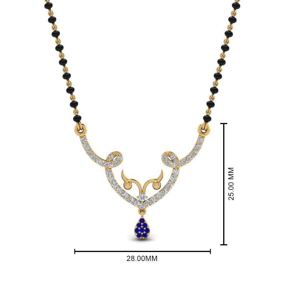 Unique-Diamond-Mangalsutra-Pendant-With-Sapphire