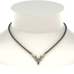 Load image into Gallery viewer, Unique-Diamond-Mangalsutra-Pendant-With-Sapphire
