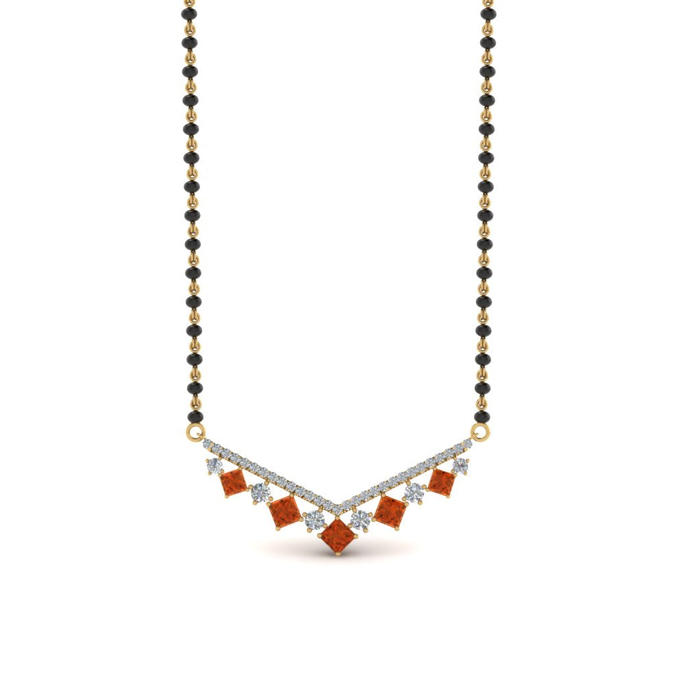 V-Shaped-Bar-Diamond-Mangalsutra-With-Orange-Sapphire