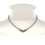 Load image into Gallery viewer, V-Shaped-Bar-Diamond-Mangalsutra-With-Pink-Sapphire