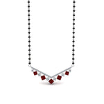 Load image into Gallery viewer, V-Shaped-Bar-Diamond-Mangalsutra-With-Ruby
