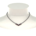 Load image into Gallery viewer, V-Shaped-Bar-Diamond-Mangalsutra-With-Ruby