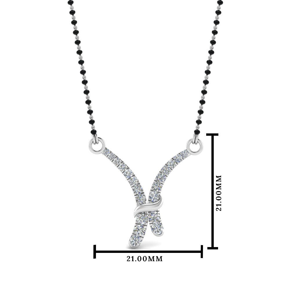 V Shaped Graduated Diamond Mangalsutra
