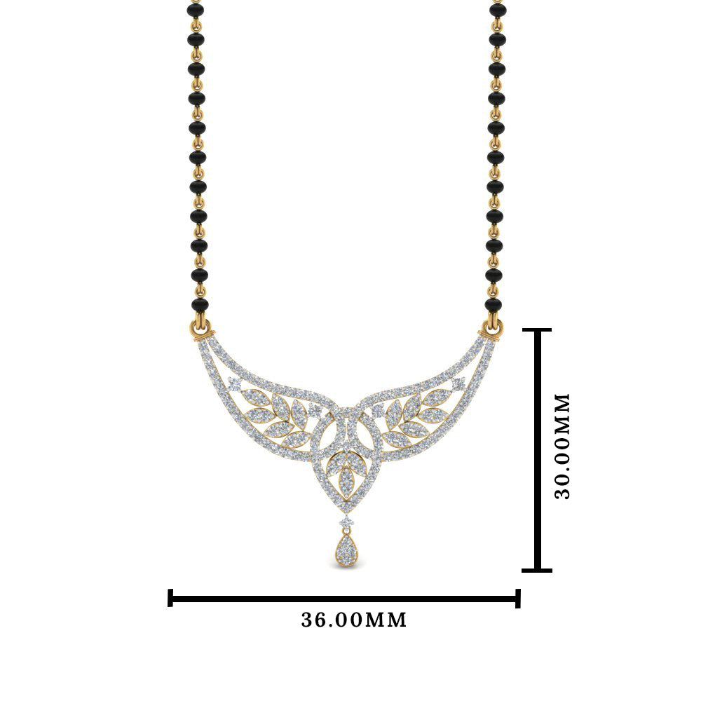 Wings Design Diamond Mangalsutra