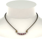 Load image into Gallery viewer, Zodiac-Sign-Pink-Sapphire-Mangalsutra
